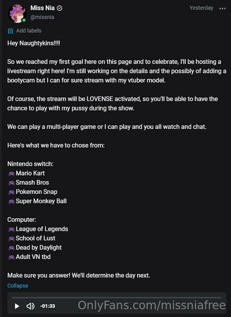 Missniafree Nacktbilder OnlyFans geleakt