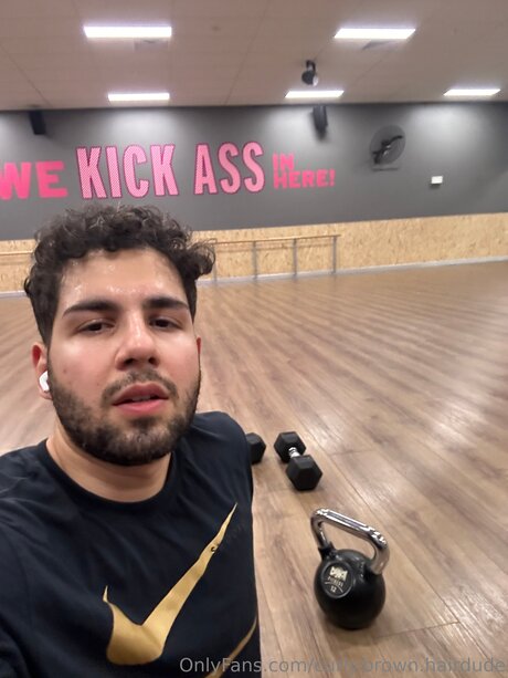 Curly Brown Hairdude model porn pic