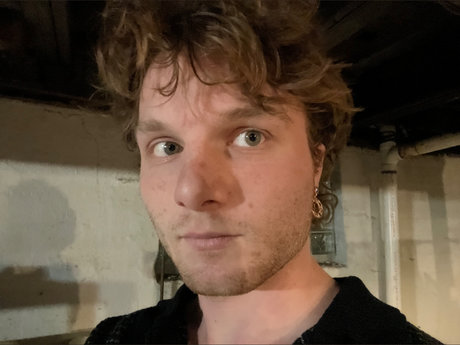 Grey Sweatpants Boy model erotic picture